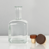 350ml Square Long Neck Glass Spirits Bottle with Cork Cap