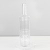 700ml Embossed Slender Neck Cylinder Glass Liquor Bottle with Corks