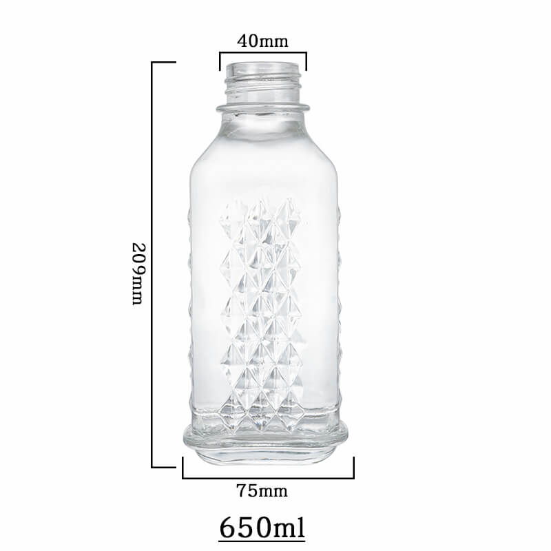 Embossed Pattern of Diamond-Like Glass Liquor Bottle capacity