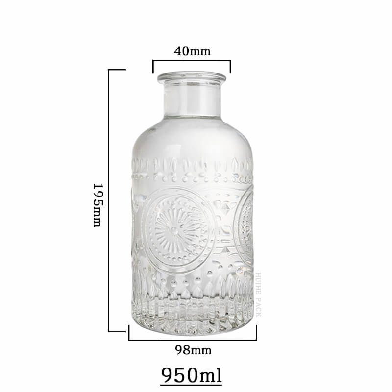 Floral thick neck Liquor Bottle-capacity Floral thick neck Liquor Bottle-capacity