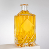 Angular Edges Diamond-Pattern Square Glass Liuqor Bottle