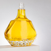 Angular Shape Glass Liuqor Bottle with Faceted Sides