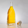 Curved Body Flat Slim Neck Liquor Bottle with Angular Edges