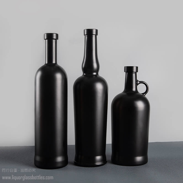 75CL Black Coating Heavy Base Vodka Whisky Tequlia Glass Packaging