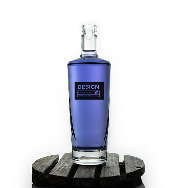 Round Transparent Cork Lid Glass Alcohol Bottle