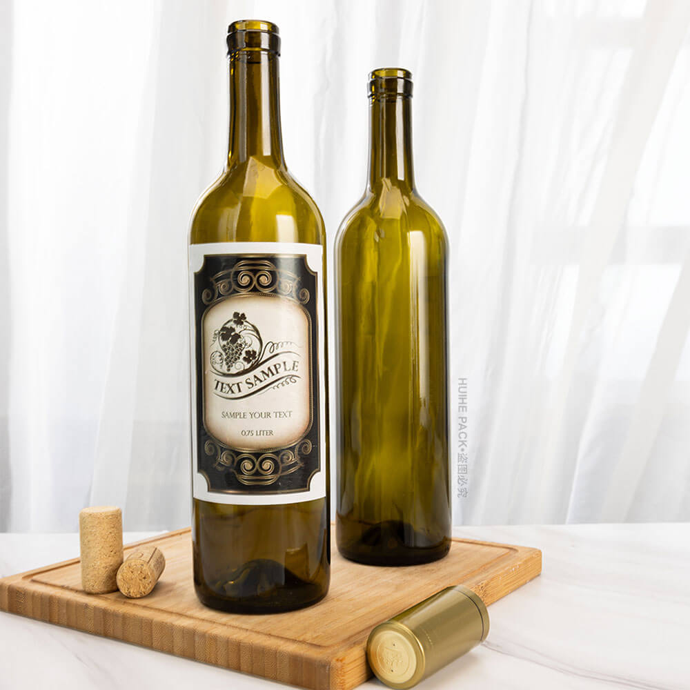 custom glass wine bottle