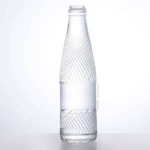250ml Ribbed High-end Clear Glass Water Bottle Bulk