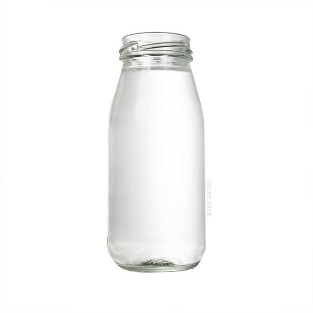China Factory 215ml Glass Milk Beverage Bottle with Screw Lid