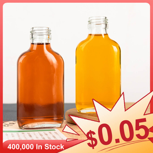 In Stock 100ml Flat Flask Vodka Pocket Glass Bottles for Sale