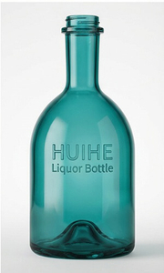 teal glass bottle 14