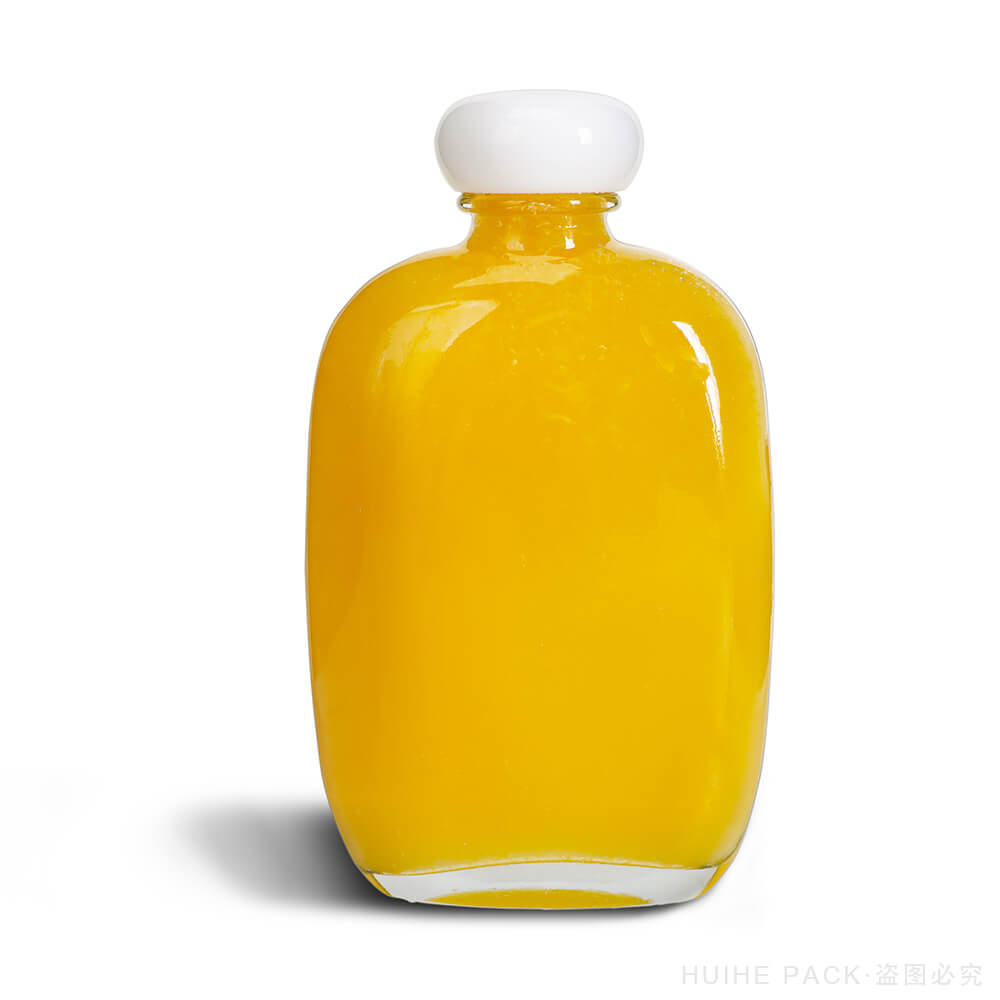 100ml 125ml 250ml 350ml 500ml Flat Fruit Juice Glass Bottles