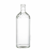 500ML Flat Round Embossed Glass Beverage Bottle with Screw Cap