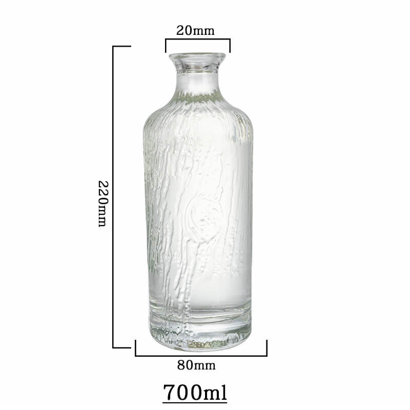 embosed water flow liquor bottle capacity