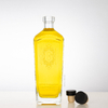 'G'-Embossed Angled Edges Rectangular Glass Liquor Bottle