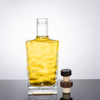 Rippled Texture High-end Clear Glass Square Liquor Bottle