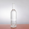 Pebble-Like Texture Cylinder Clear Glass Liquor Bottle