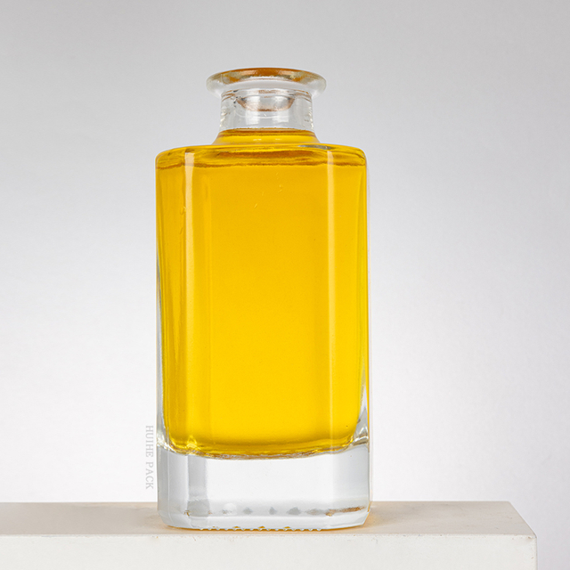 Rectangular Prism Clear Mini Glass Liquor Bottle 250ml