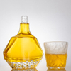 Angular Shape Glass Liuqor Bottle with Faceted Sides