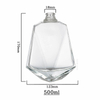 Geometric Design Angular Faceted Glass Liquor Bottle