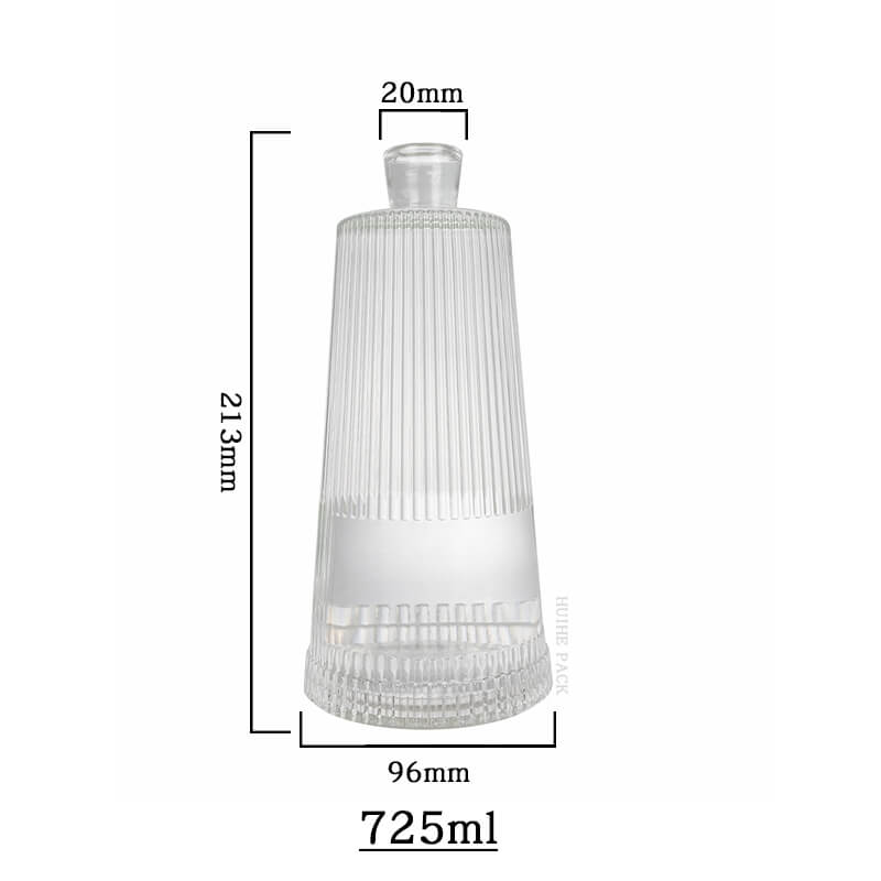tapered vertical ribbed liquor bottle-capacity