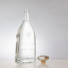 Curved Body Flat Slim Neck Liquor Bottle with Angular Edges