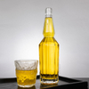 Hexagonal Angular Glass Liquor Bottle with Long Neck