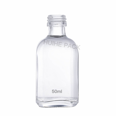 50ml Square Transparent Flint Glass Shot Bottles of Alcohol