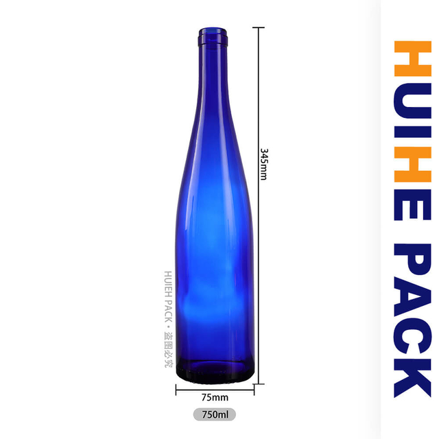 Unique 750ml Cobalt Blue Glass Vodka Wine Liquor Bottle Supplier