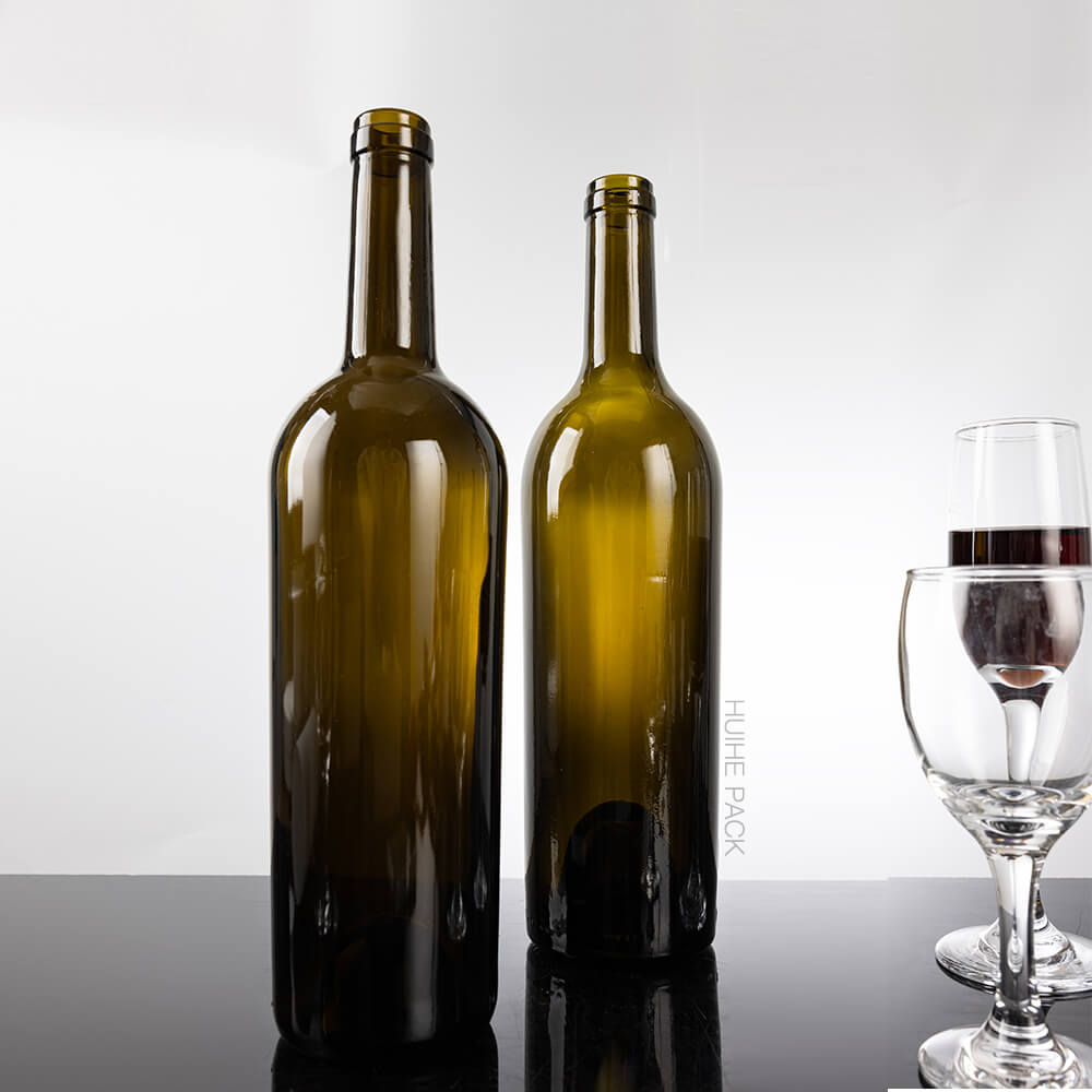 2 750ml bordeaux wine bottles (9)