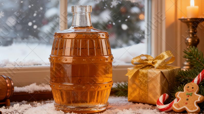 5 Types of Christmas Liquor Bottles - barrel shaped liquor bottle