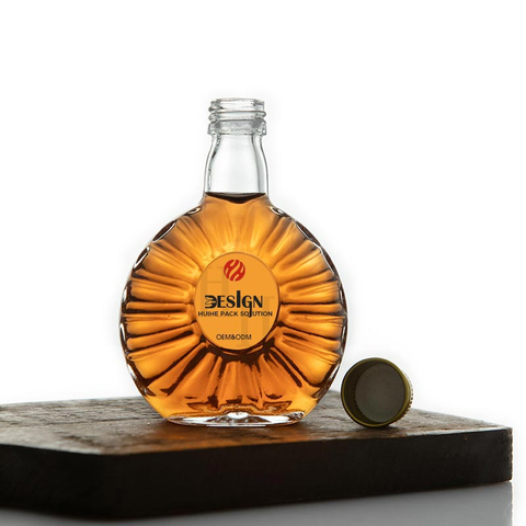 Mini 50ml Flat Fluted Brandy Glass Bottle