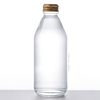 250ml Round Clear Flint Glass Water Bottle with Screw Lid