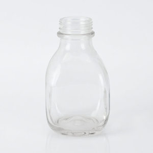 Wholesale Cube Square Glass Dairy Milk Beverage Bottle with Screw Cap
