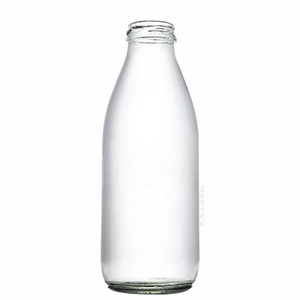 Bulk Cylinder Glass Milk Beverage Container with Screw Neck