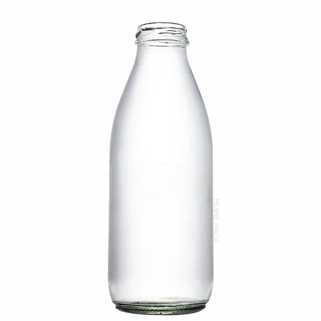 Bulk Cylinder Glass Milk Beverage Container with Screw Neck