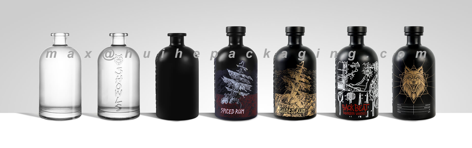 huihe customized super flint glass bottle 