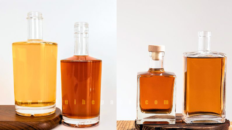 Round vs Square Whisky Bottles - glass whisky bottle