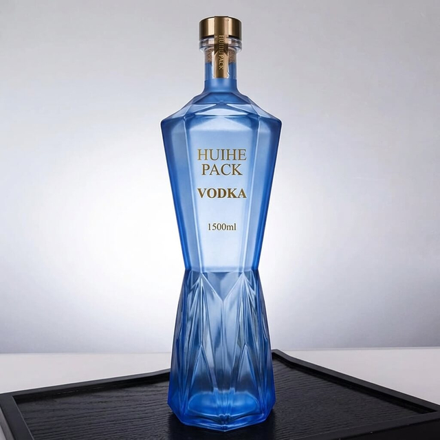 1500ml Irregular Empty Glass Spirit Bottle with Metal Cork