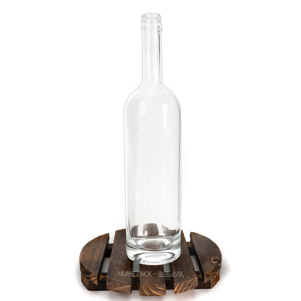 round glass liquor bottle