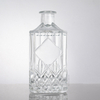 Angular Edges Diamond-Pattern Square Glass Liuqor Bottle