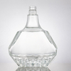Angular Shape Glass Liuqor Bottle with Faceted Sides