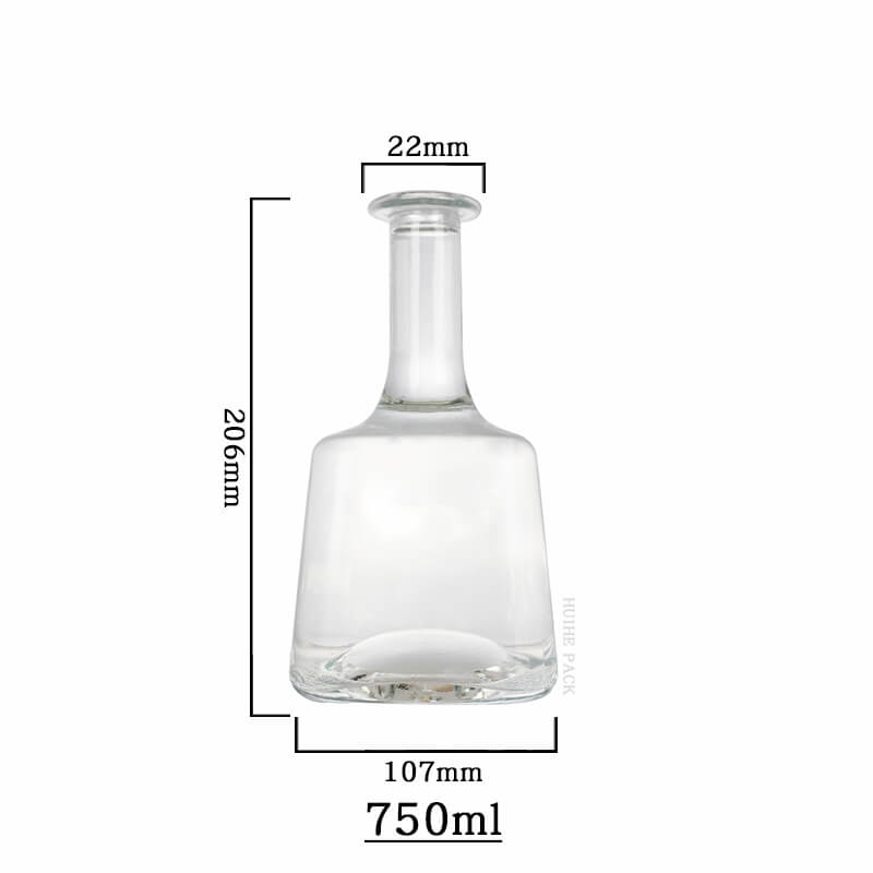 trapezoidal long neck liquor bottle-capacity