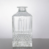 Intricate Diamond - Patterned Embossed Glass Liquor Bottle