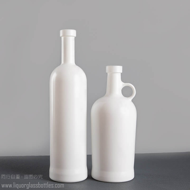 25oz White Color Printing Alcoholic Crystal Glass Container with T-Top Cork