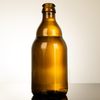 In Stock Amber Empty Glass Beer Bottle with Crown Cap