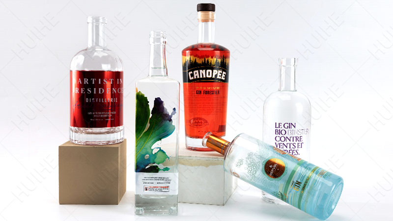 Liquor vs Liqueur - glass gin bottles