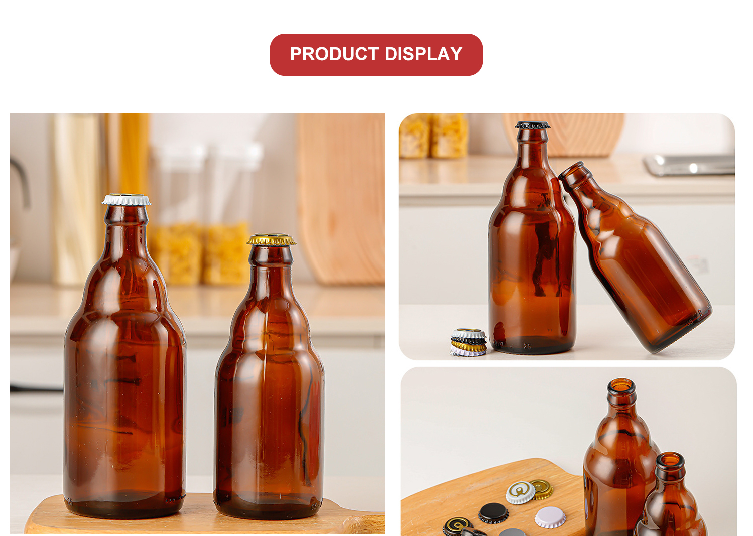 amber beer glass bottle