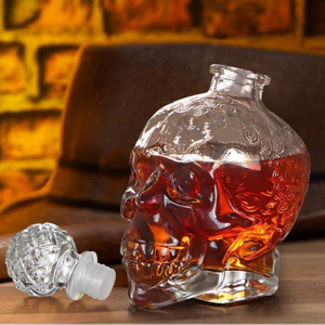 25oz Tequila Skull Glass Bottle Container