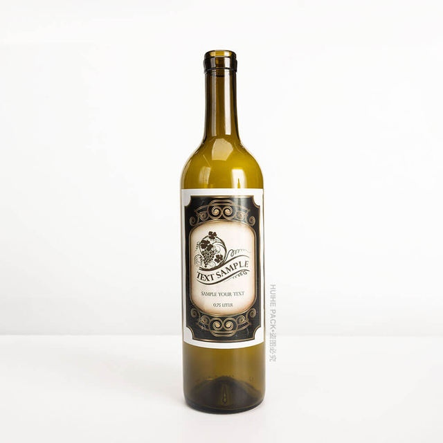 Wysoka okrągła, lekka butelka na wino Bordeaux o pojemności 75CL