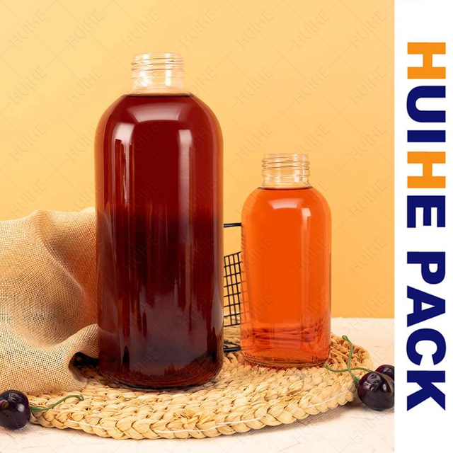 350ml 1000ml Wide-neck Kombucha Glass Drink Bottle with Custom Lid